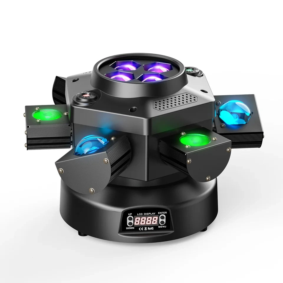 ⏰Last Day $36.99 🛒150W Moving Head DJ Lights 6 Arms Party Lights RGBW 4IN1 LED Stage Lighs DMX512 For Wedding Party Disco KTV Wedding