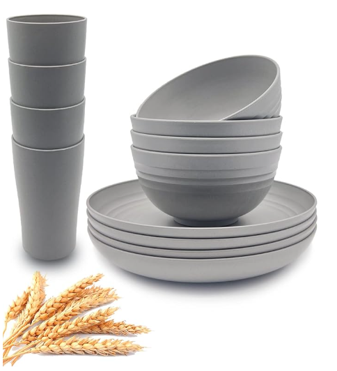 8.9 Inch Unbreakable Plates, Bowl Set and Cup Set