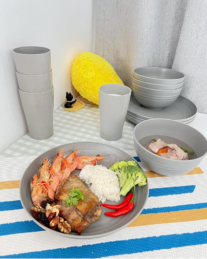 8.9 Inch Unbreakable Plates, Bowl Set and Cup Set