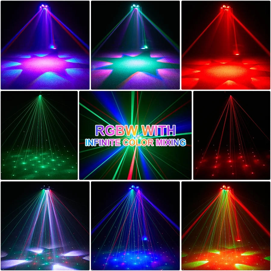 ⏰Last Day $36.99 🛒150W Moving Head DJ Lights 6 Arms Party Lights RGBW 4IN1 LED Stage Lighs DMX512 For Wedding Party Disco KTV Wedding